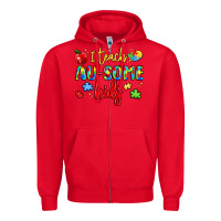 Red i teach au some kids Zipper Hoodie - LillyAllenDesigns