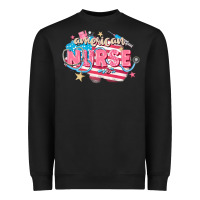 Black American Nurse Heavyweight Sweatshirt - FaDigitalArtStudio