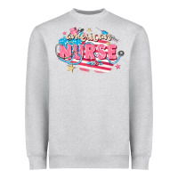 Heather Grey American Nurse Heavyweight Sweatshirt - FaDigitalArtStudio