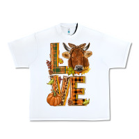 White Love fall cow Urban Heavy Tee - NancyCooperArtShop