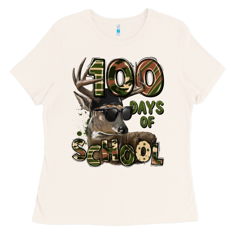 100 Days Of School Hunting Deer Ladies Tee by LillyAllenDesigns | Teevron