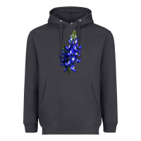 Smoke Bluebonnet Flower Illustrations Heavyweight Hoodie - LillyAllenDesigns