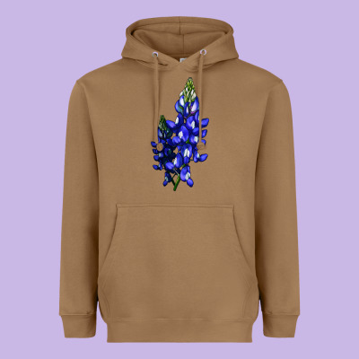 Bluebonnet Flower Illustrations Heavyweight Hoodie Designed By Lillyallendesigns