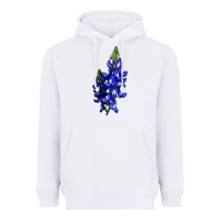 White Bluebonnet Flower Illustrations Heavyweight Hoodie - LillyAllenDesigns