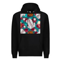 Black baseball  uniform with turquoise gemstone seamless pattern Premium Hoodie - BundleAndBundleShop