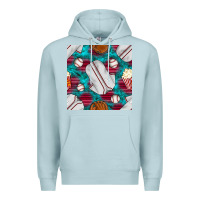 Blue Mist baseball  uniform with turquoise gemstone seamless pattern Premium Hoodie - BundleAndBundleShop