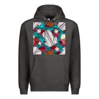 Charcoal Heather baseball  uniform with turquoise gemstone seamless pattern Premium Hoodie - BundleAndBundleShop