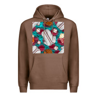 Chestnut baseball  uniform with turquoise gemstone seamless pattern Premium Hoodie - BundleAndBundleShop