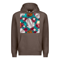 Coffee baseball  uniform with turquoise gemstone seamless pattern Premium Hoodie - BundleAndBundleShop
