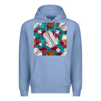 Colony Blue baseball  uniform with turquoise gemstone seamless pattern Premium Hoodie - BundleAndBundleShop