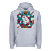 Heather Grey baseball  uniform with turquoise gemstone seamless pattern Premium Hoodie - BundleAndBundleShop