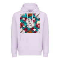 Lilac baseball  uniform with turquoise gemstone seamless pattern Premium Hoodie - BundleAndBundleShop