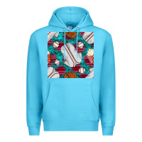 Ocean Blue baseball  uniform with turquoise gemstone seamless pattern Premium Hoodie - BundleAndBundleShop