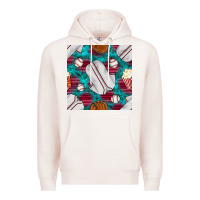 Pale Pink baseball  uniform with turquoise gemstone seamless pattern Premium Hoodie - BundleAndBundleShop