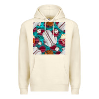 Sandshell baseball  uniform with turquoise gemstone seamless pattern Premium Hoodie - BundleAndBundleShop
