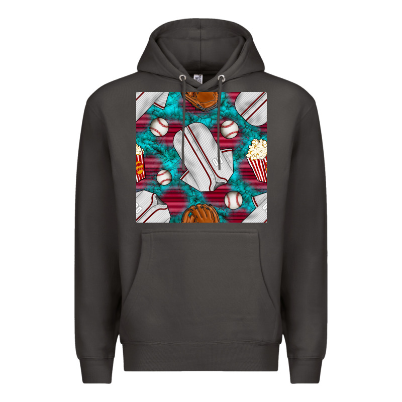 Baseball  Uniform With Turquoise Gemstone Seamless Pattern Premium Hoodie by BundleAndBundleShop | Teevron