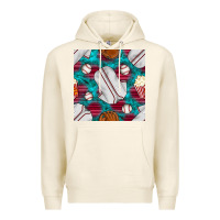 Tofu baseball  uniform with turquoise gemstone seamless pattern Premium Hoodie - BundleAndBundleShop
