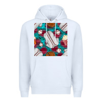 White baseball  uniform with turquoise gemstone seamless pattern Premium Hoodie - BundleAndBundleShop