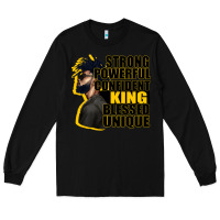Black strong powerful confident king blessed unique Long Sleeve Tee - CowGirlArtShop