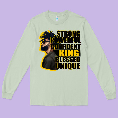 Strong Powerful Confident King Blessed Unique Long Sleeve Tee Designed By Cowgirlartshop