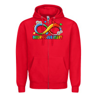 Red neurodiversity Zipper Hoodie - LillyAllenDesigns