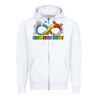 White neurodiversity Zipper Hoodie - LillyAllenDesigns