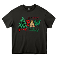 Asphalt happy pawlidays christmas pets Heavy Core Tee - MaliasSmallBusiness