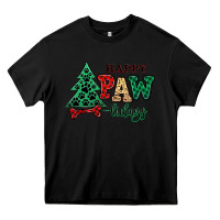 Black happy pawlidays christmas pets Heavy Core Tee - MaliasSmallBusiness