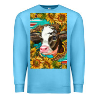Ocean Blue Cute Baby Calf Premium Sweatshirt - LillyAllenDesigns