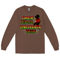 Chestnut thick thighs juneteenth vibes cowgirl Long Sleeve Tee - CowGirlArtShop