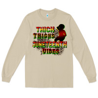 Mushroom thick thighs juneteenth vibes cowgirl Long Sleeve Tee - CowGirlArtShop