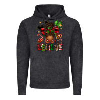 Vintage Black christmas believe afro messy bun Vintage Hoodie - texasbilliewilder