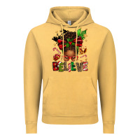 Vintage Mustard christmas believe afro messy bun Vintage Hoodie - texasbilliewilder