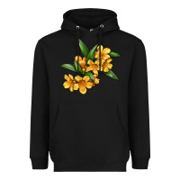 Black Yellow Jessamine Flower Illustrations Heavyweight Hoodie - LillyAllenDesigns