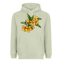 Matcha Yellow Jessamine Flower Illustrations Heavyweight Hoodie - LillyAllenDesigns