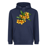 Navy Yellow Jessamine Flower Illustrations Heavyweight Hoodie - LillyAllenDesigns