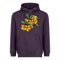 Plum Yellow Jessamine Flower Illustrations Heavyweight Hoodie - LillyAllenDesigns