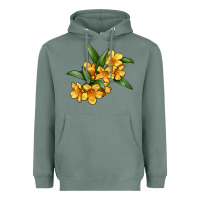 Sage Yellow Jessamine Flower Illustrations Heavyweight Hoodie - LillyAllenDesigns