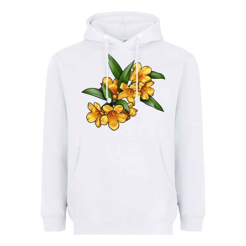 Yellow Jessamine Flower Illustrations Heavyweight Hoodie by LillyAllenDesigns | Teevron