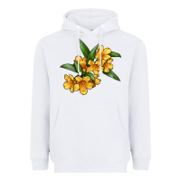 White Yellow Jessamine Flower Illustrations Heavyweight Hoodie - LillyAllenDesigns