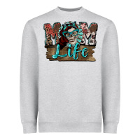 Heather Grey Mom life skull Mother's Day Heavyweight Sweatshirt - FaDigitalArtStudio