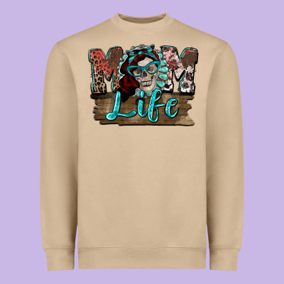 Mom Life Skull Mother's Day Heavyweight Sweatshirt Designed By Fadigitalartstudio