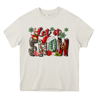 Cream let it snow Heavy Core Tee - MaliasSmallBusiness