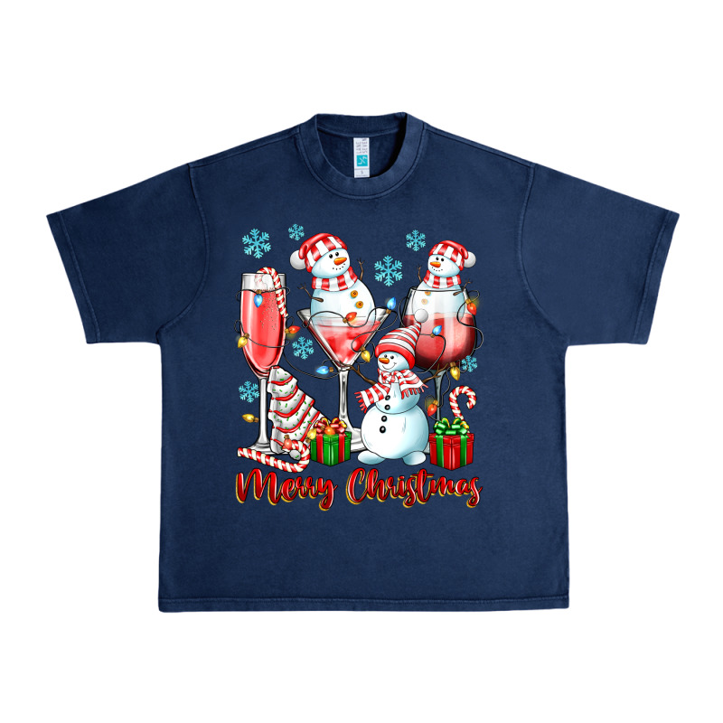 Merry Christmas Wine Glasses Urban Heavy Tee by texasbilliewilder | Teevron
