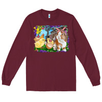 Burgundy easter farm chicks and bunny Long Sleeve Tee - RanaPortraitStore