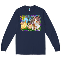 Navy easter farm chicks and bunny Long Sleeve Tee - RanaPortraitStore