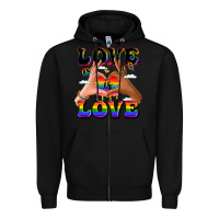 Black love is love lgbtq pride hands Zipper Hoodie - LillyAllenDesigns