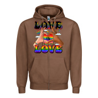 Chestnut love is love lgbtq pride hands Zipper Hoodie - LillyAllenDesigns