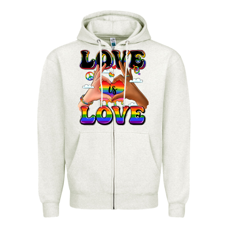 Love Is Love Lgbtq Pride Hands Zipper Hoodie by LillyAllenDesigns | Teevron
