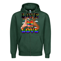 Sports Green love is love lgbtq pride hands Zipper Hoodie - LillyAllenDesigns